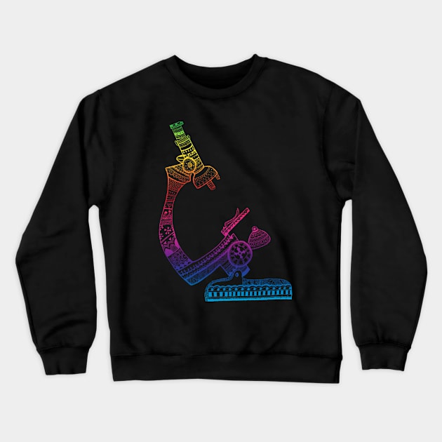 Beautiful Rainbow colourful Microscope mandala Crewneck Sweatshirt by labstud